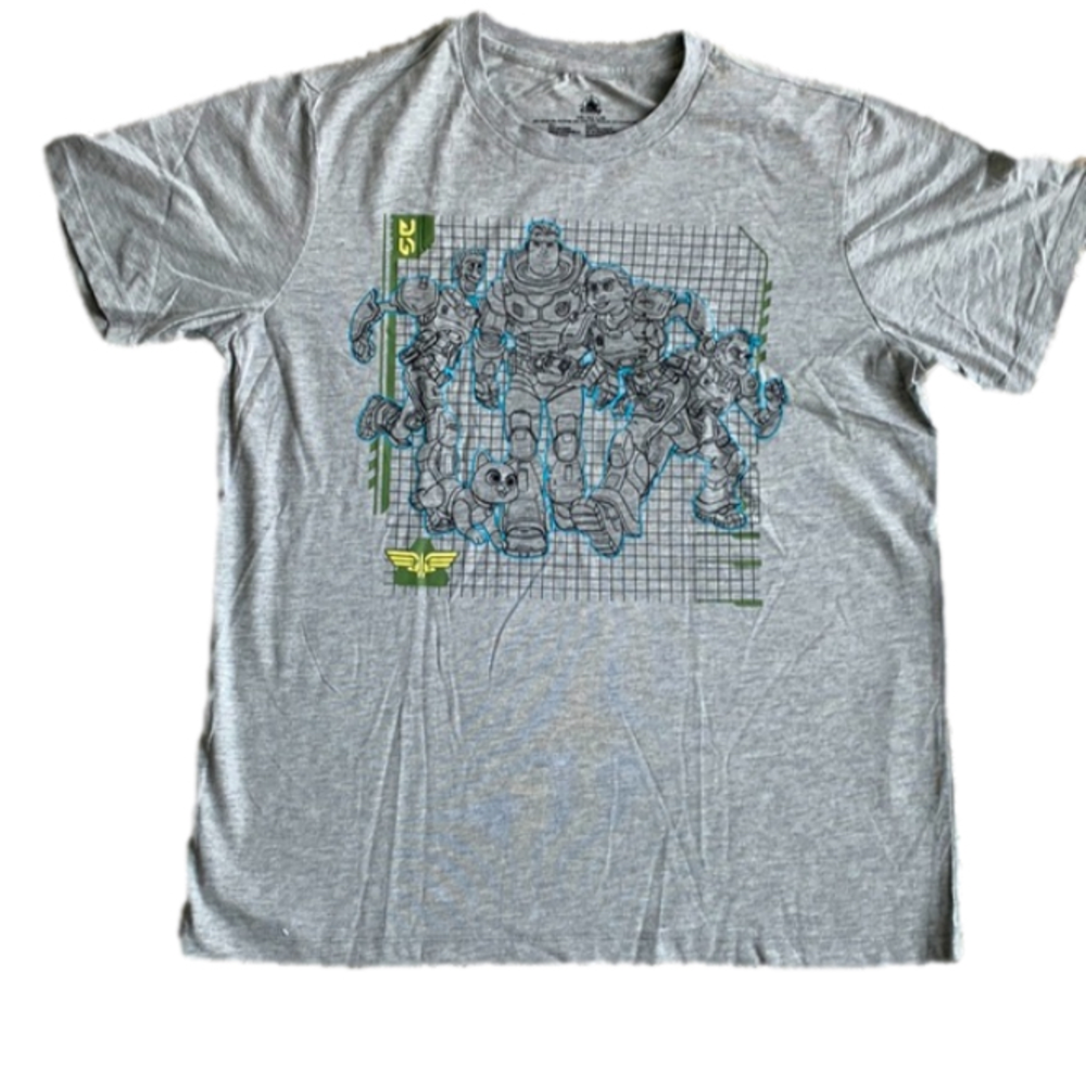 NWT New Disney Parks Gray Men's Graphic Tee Buzz Lightyear Star Command Men's L